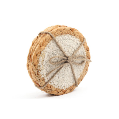 Jute Round 4 Piece Coaster Set