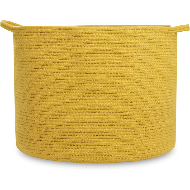 Laundry Cotton Basket, Yellow, 14" H x 20" W x 20" D
