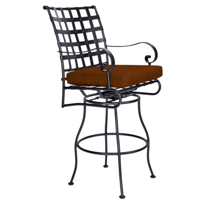 Classico-W Iron Outdoor 31.5'' Bar Stool with Cushion