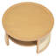 Table basse ronde à 2 niveaux en bois naturel et rustique Grace, espace de rangement spacieux, construction stable, tablettes à bord arrondi, charme moderne de 31,3 po,