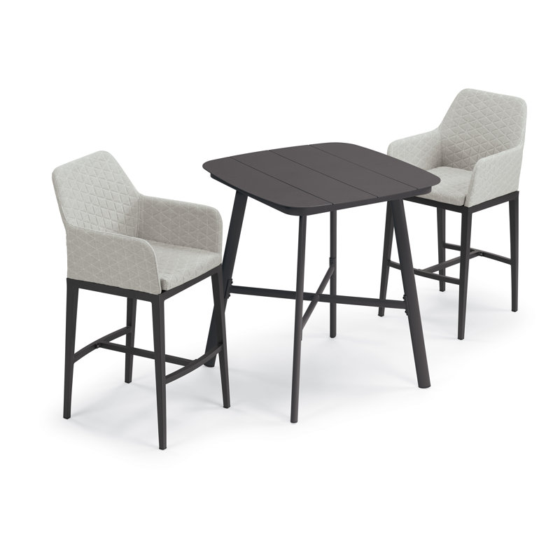 Oland Outdoor Bar Stool, Carbon, Canvas Granite Sunbrella® Canvas