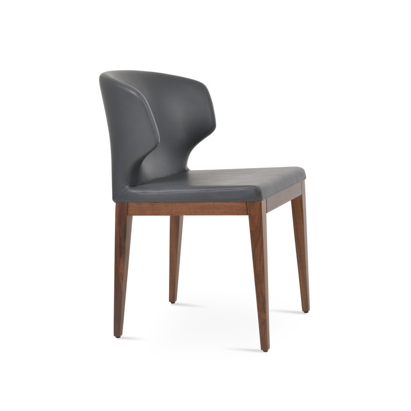 Chaise d'appoint en bois Amed, Gris, Noyer américain