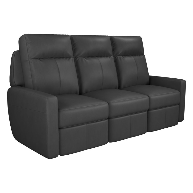 Rame Upholstered 76 " Top Grain Leather Sofa Reclining, Chestnut Genuine Leather