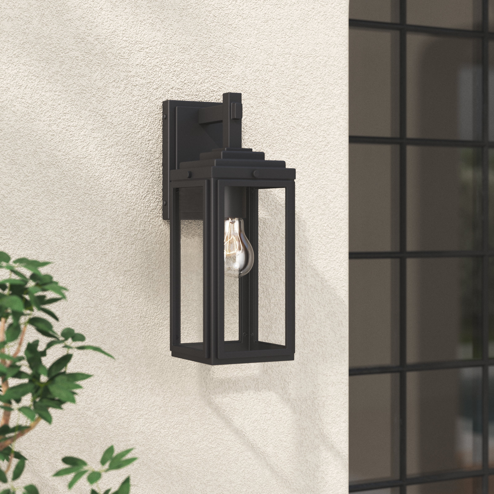 Kalio Outdoor Wall Lantern, 14" H x 5.25" W x 6.75" D