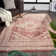 Rectangle Moroccan Machine Woven Polypropylene Area Rug in Burgundy
