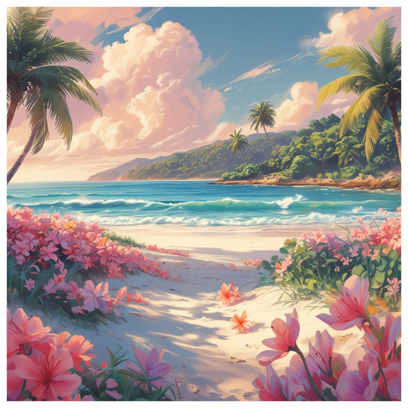 Tapis de bain Tropical Beach, L 34 po x L 21 po
