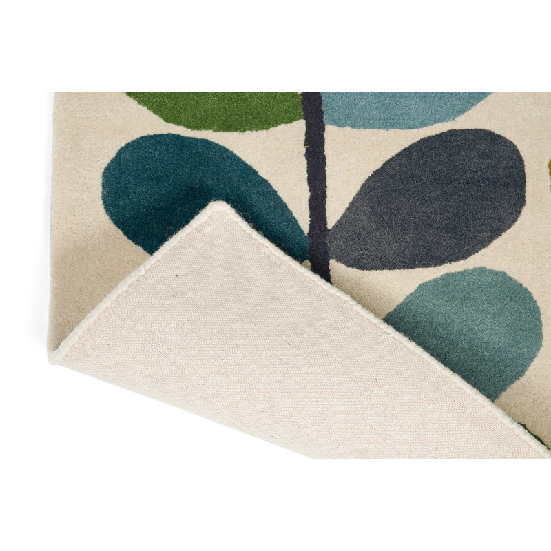 Hand Tufted Wool Floral Area Rug, Rectangle 6'7" x 9'2"