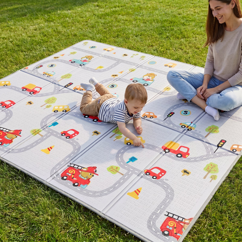 Double-sided Toddler Play Mat, Alphabet & Roads