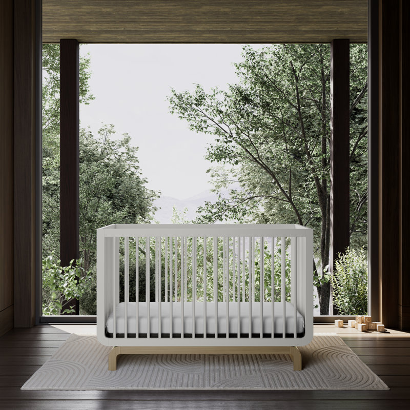 Santorini 5-In-1 Convertible Crib, White/Driftwood, Crib