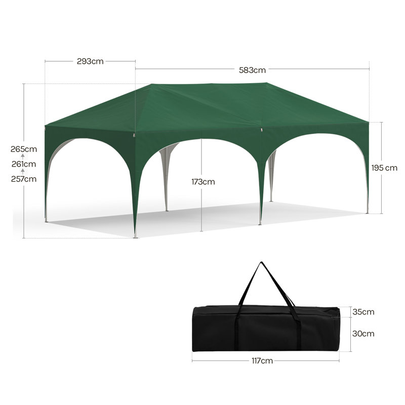 Pop-Up Gazebo, Gazebo With Sides 3M X 6M, Folding Event Shelter For Outdoor, Garden, Camping, Height Adjustable, Waterproof, Uv-Protection, With Carry Bag