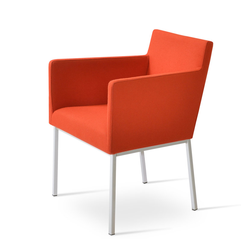 Fauteuil en laine Harbut, Laine orange