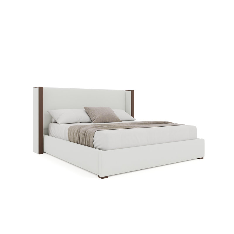 Irenne Low Upholstered Bed, California King, Boucle Natural