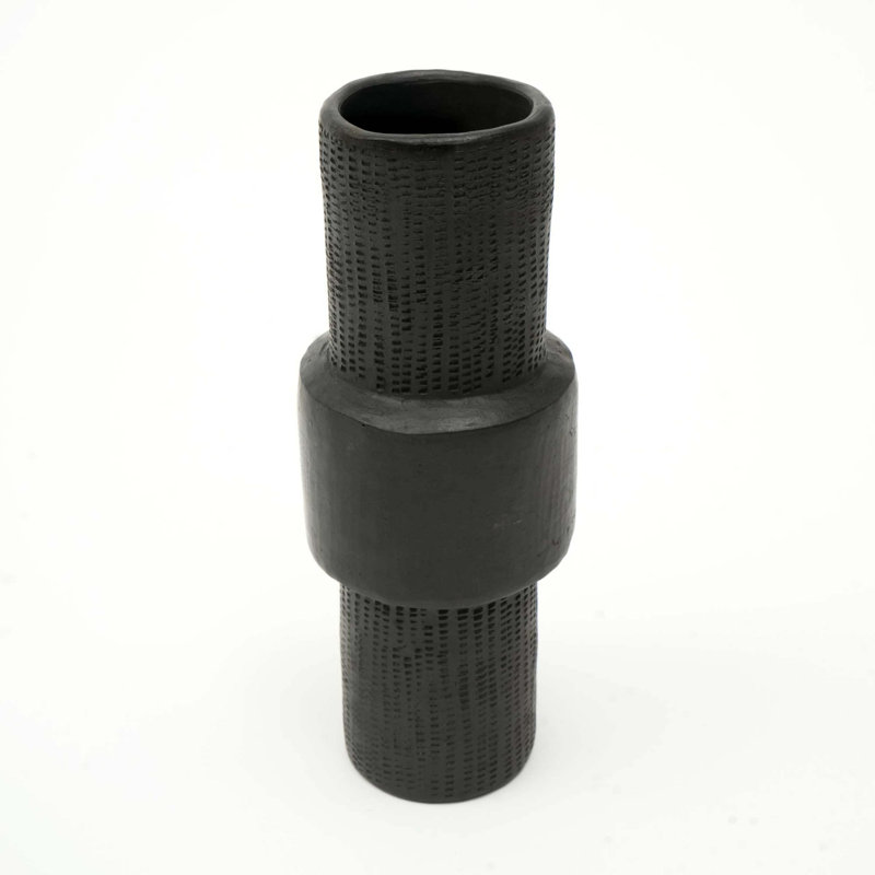 Poterie en argile traditionnelle faite à la main en pot noir 1 pièce, 8"