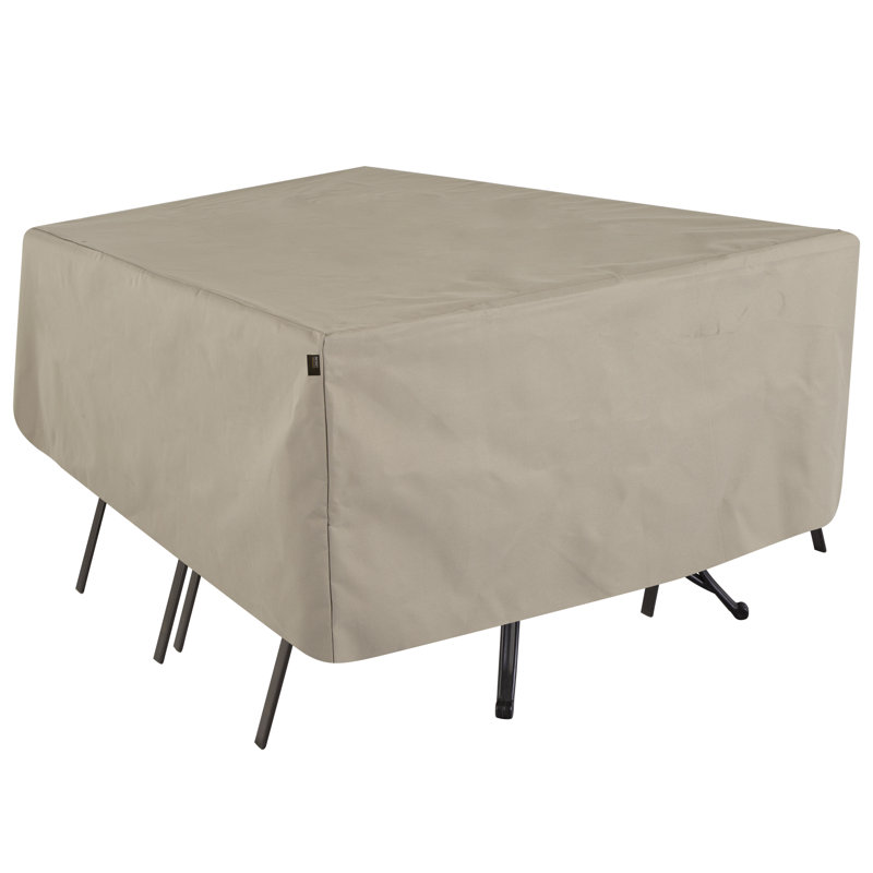 Modern Leisure Chalet Rect/Oval Patio Table & Chair Set Cover, 80"L x 60"W x 30"H, Beige, 23" H x 44" W x 72" D