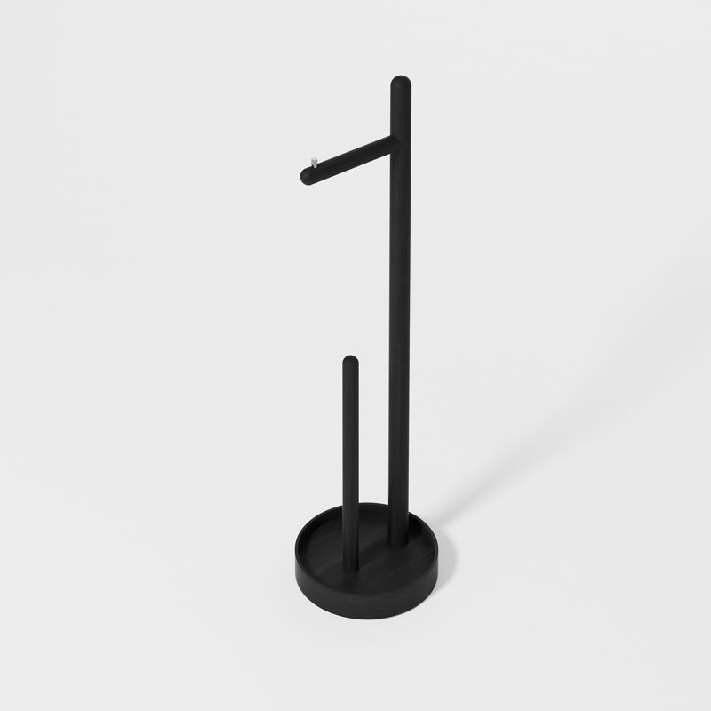 Frankowski Free Standing Toilet Paper Holder, Dark Oak