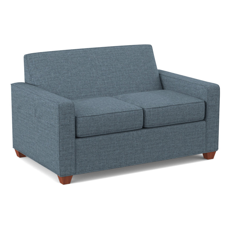 Causeuse à accoudoirs carrés 56 po Avery, BM cerise, Bleu électrique Archetype