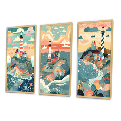 «Coastal Guiding Light», 3 pièces sur toile