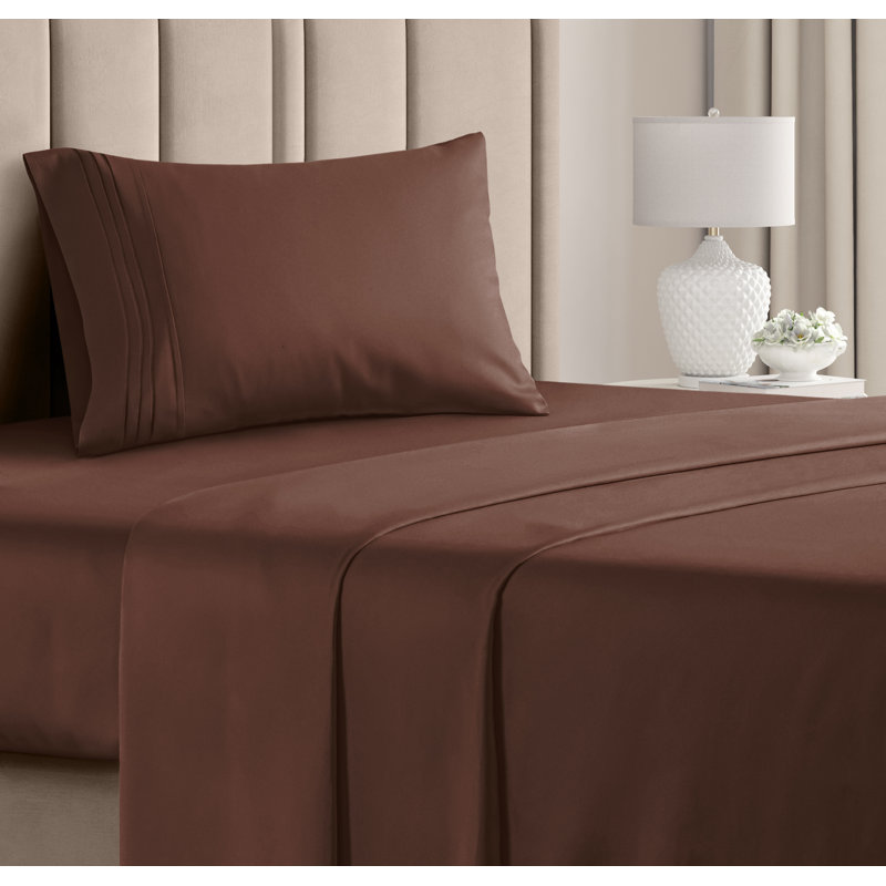 Premium Cooling, Soft & Wrinkle Free Sheet Set - Ultra Soft & Premium Hotel Luxury Bed Sheet Set, Brown