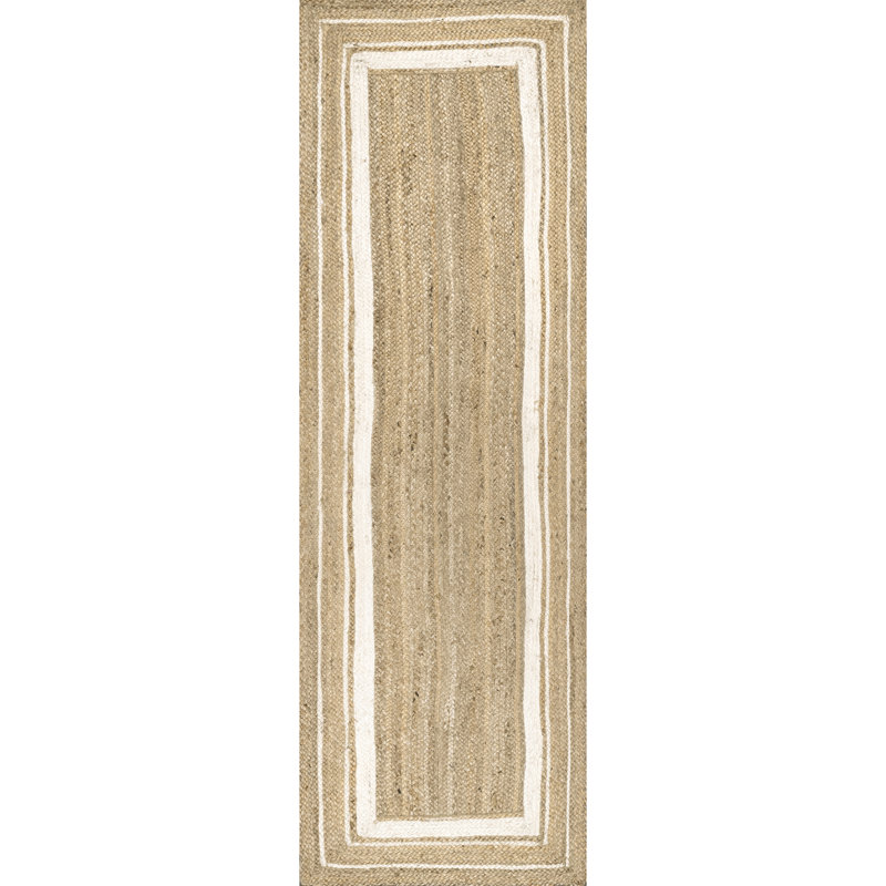 Ankita Bordered Jute Area Rug, Runner 2'6" x 10'