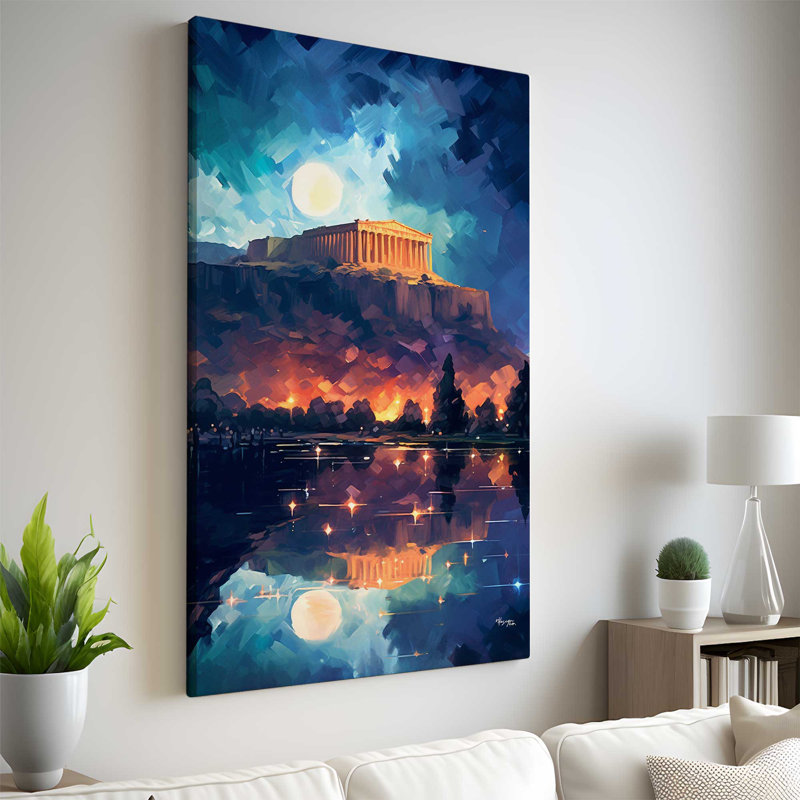 Parthénon, Athènes, Grèce - peinture sur toile tendue, H 48 po x l 28 po x P 1,5 po