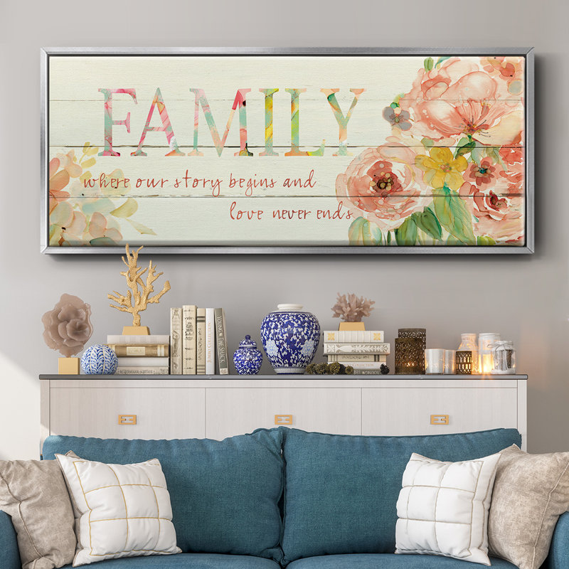 Famille où commence notre histoire - Toile encadrée, H 24 po x l 60 po