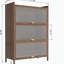 44'' Tall Metal 3 Flip Doors Cabinet, Bookcase with Storage-1653340600
