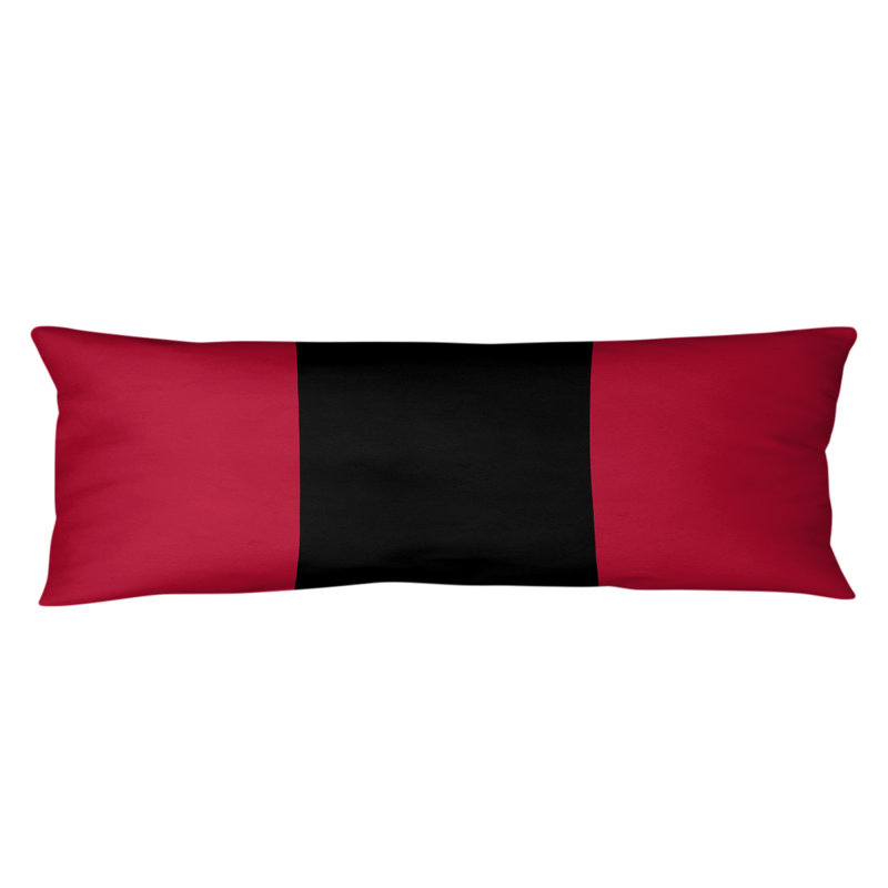 Adel Polyester Medium Pillow, Red/Black Middle