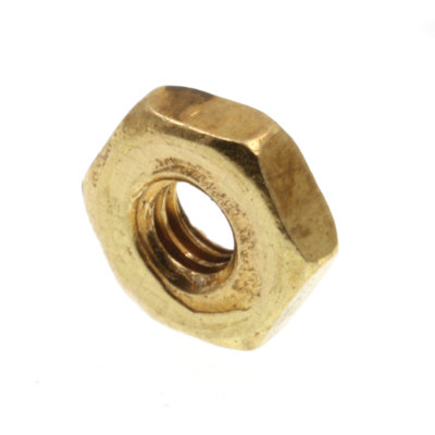 Écrous hexagonaux à vis machine, # 2-56, laiton massif (paquet de 50)