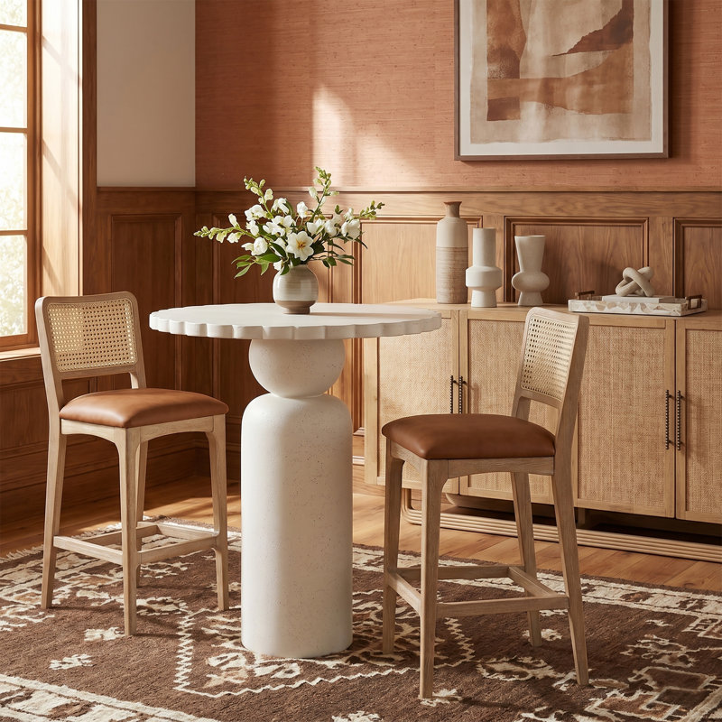 Table de bar Petalia Breesha, Crème, 42" Bar Height Table