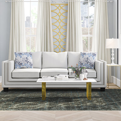 Garcial 90" Chenille Square Arm Sofa