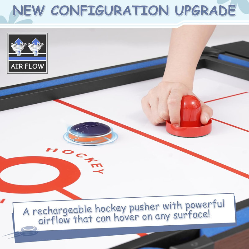 54” 4-in-1 Swivel Multi-game Table - Combo Game Table Set with Air Hockey, Billiards, Foosball, Ping Pong