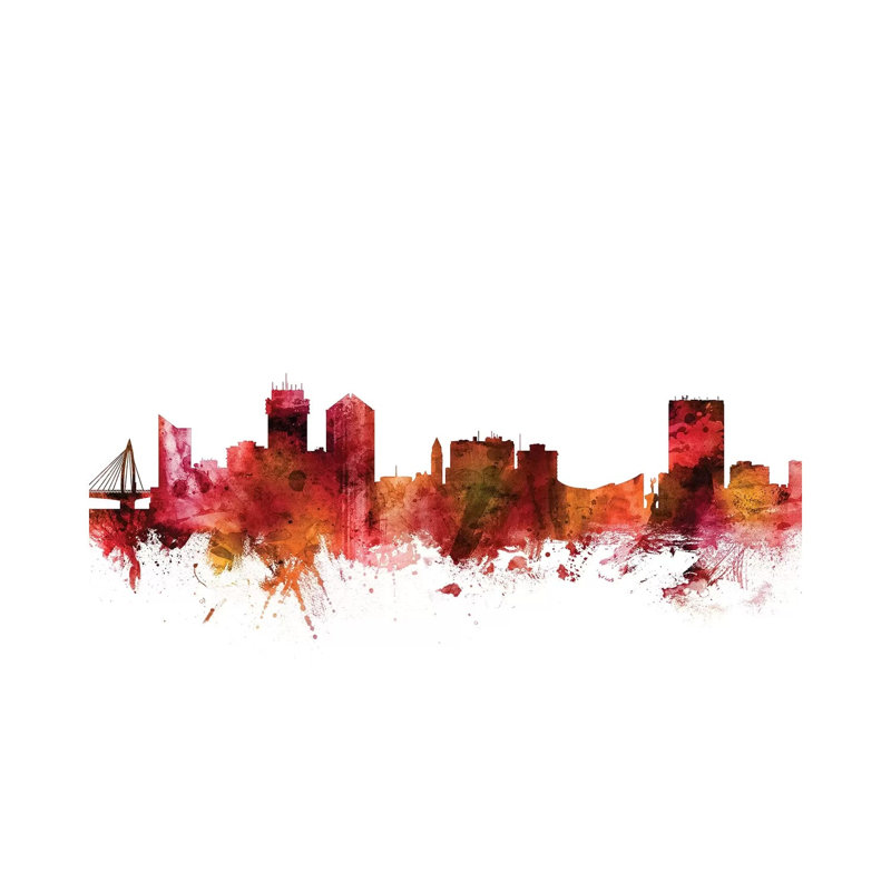 Wichita, Kansas Skyline by Michael Tompsett - 1 Piece Wrapped Canvas Wall Art, 20.32 cm H x 30.48 cm W