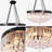 6-Light Modern Black Frame Dimmable Crystal Chandelier