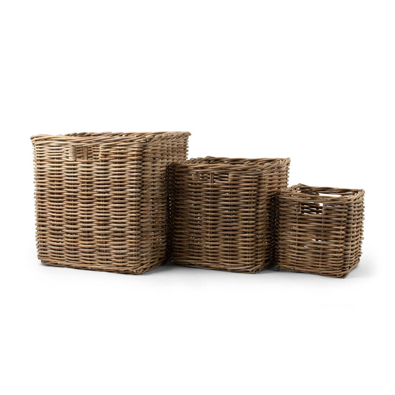 Grand panier de rangement en rotin, H 15 po x l 15 po x P 15 po