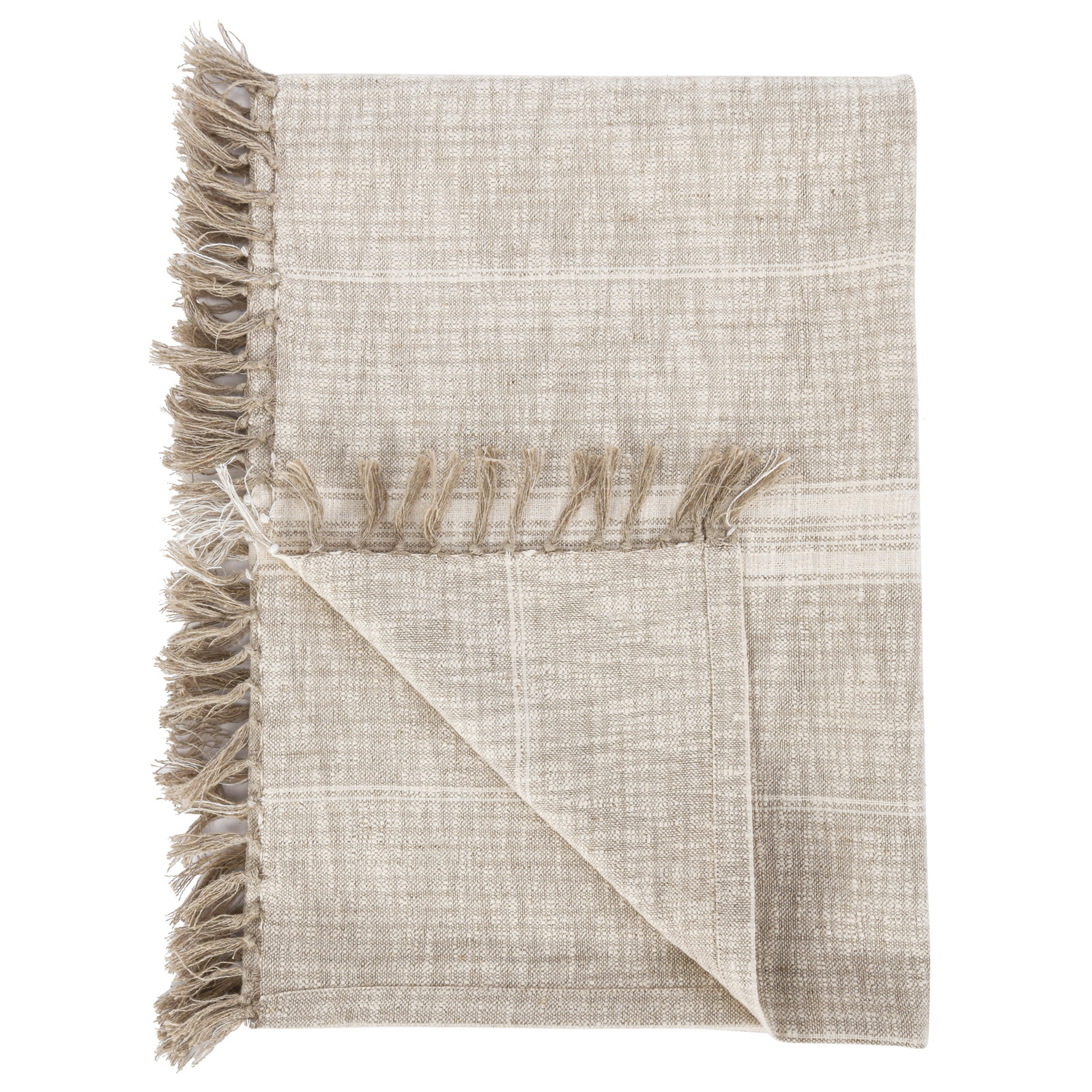 Ria Woven Throw, Natural/Ivory