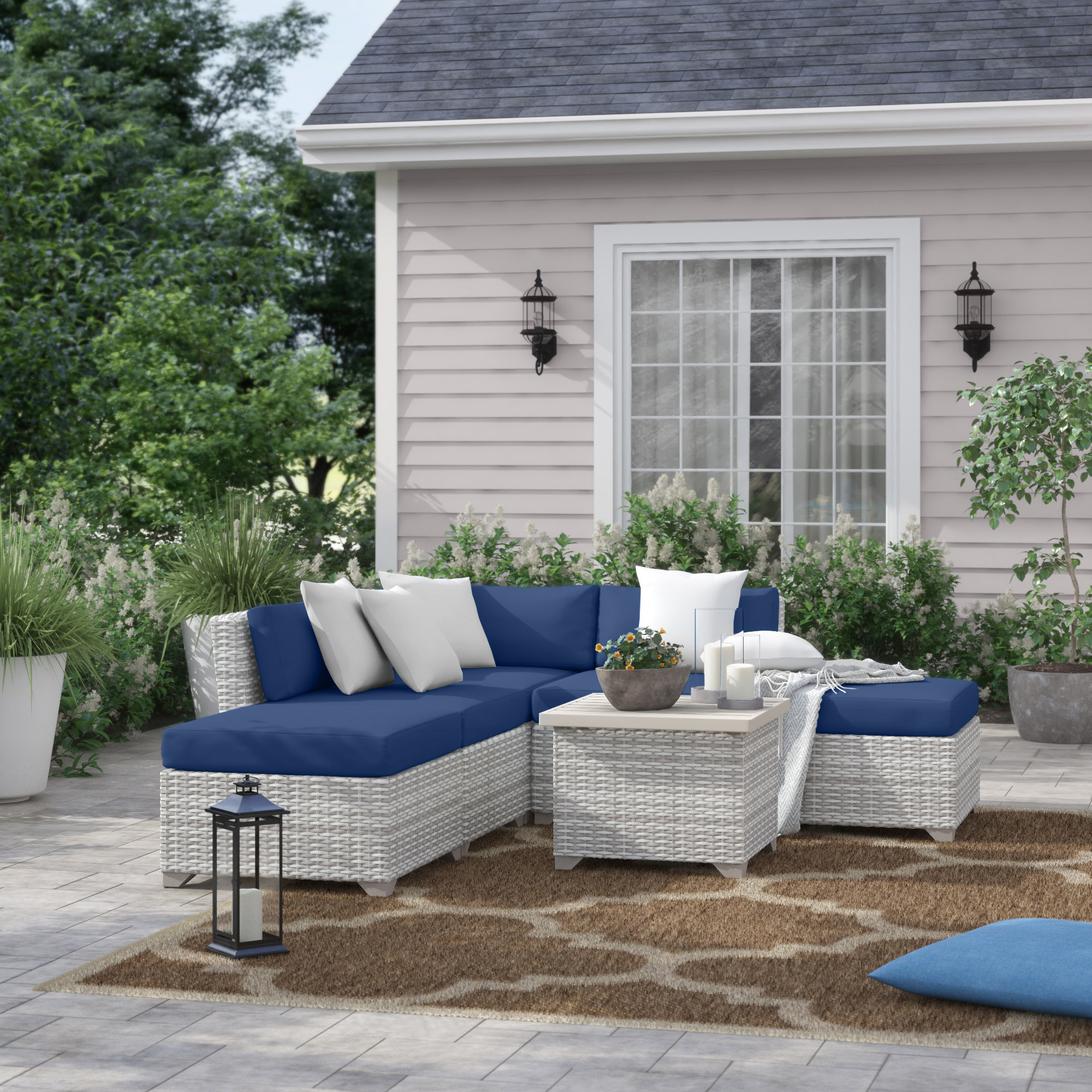 Real Living Taupe Deep Seat Outdoor Cushion Set