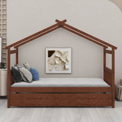 Lit en bois avec lit gigogne