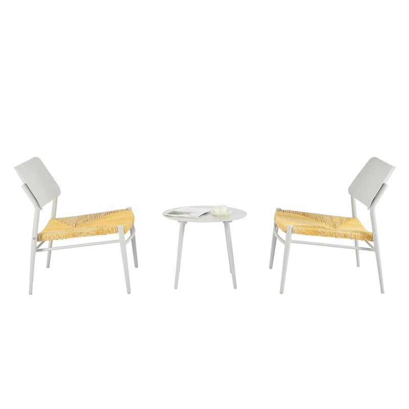 Alcaldes Round 2 - Person 50cm Long Bistro Set, White
