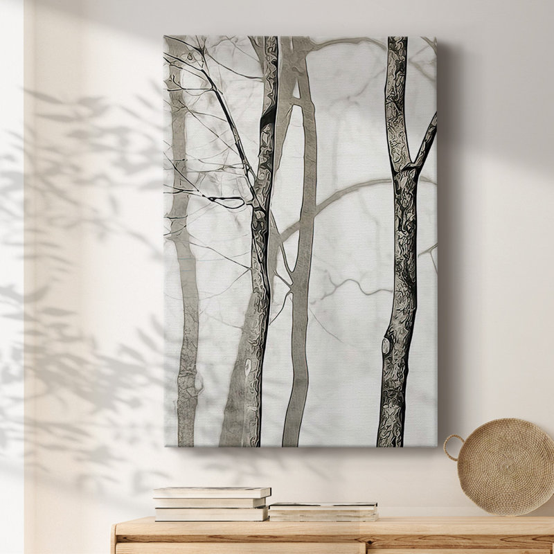Shadowed Tree Trunks I, reproduction d'art sur toile, H 12 po x l 8 po