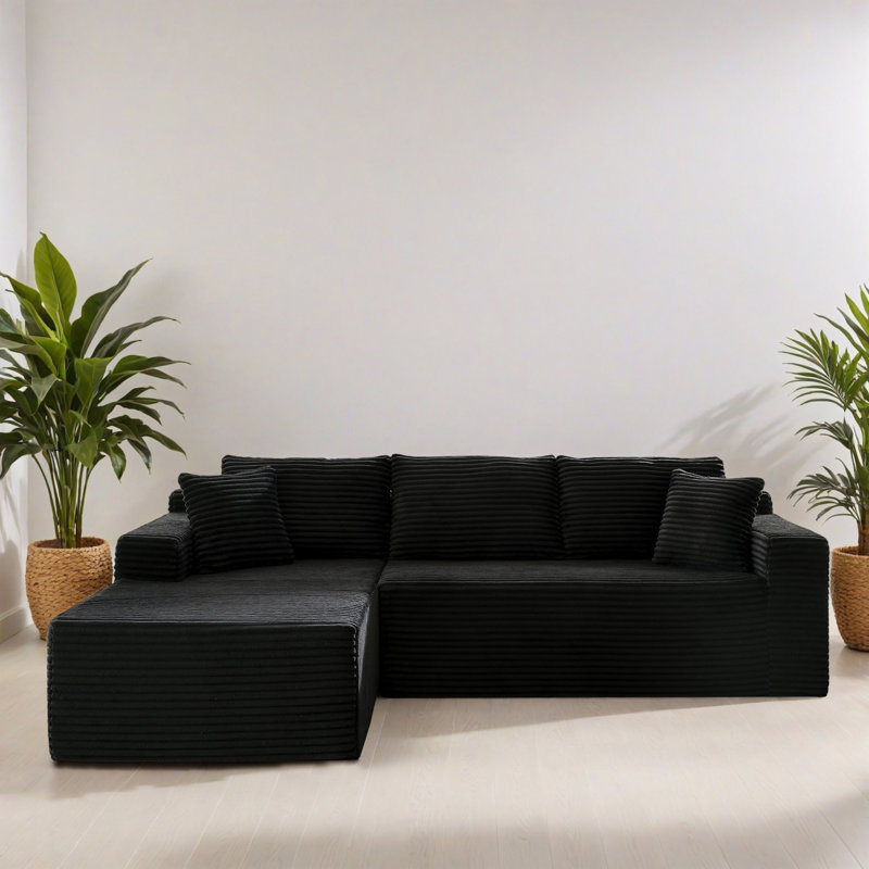 Canapé modulaire de 103,22 po faisant face à la gauche avec méridienne en L, canapé modulaire moderne avec siège profond, fauteuils rembourrés pour la chambre à coucher du salon