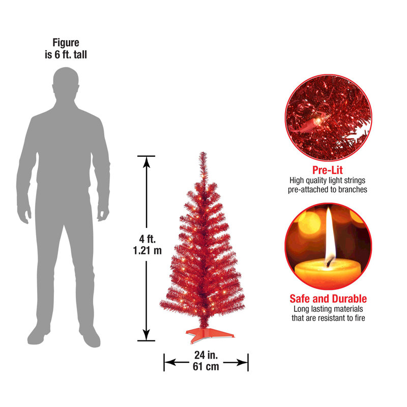Arbre de Noël artificiel illuminé 4 pi