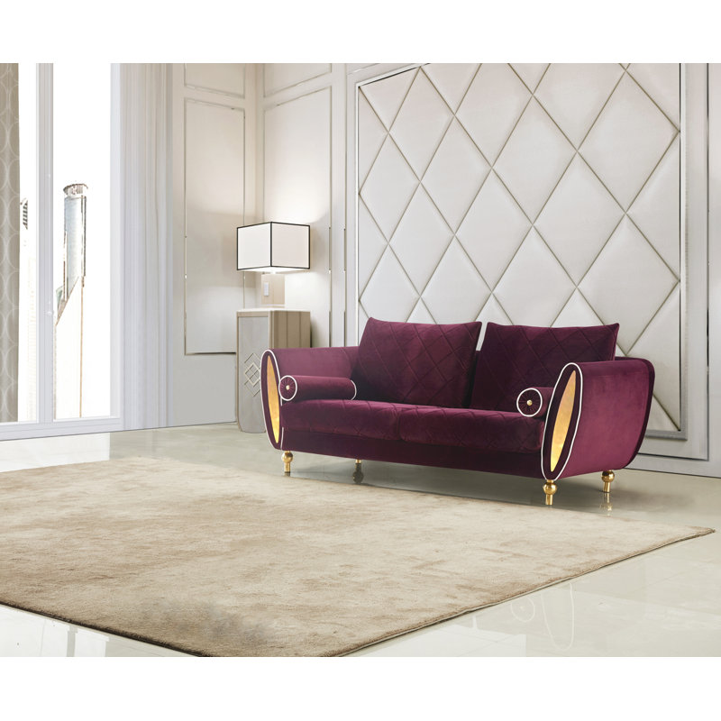 Sipario Vita Velvet Sofa, Burgundy