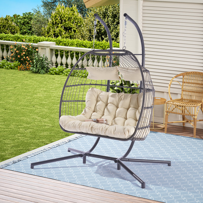 Chaise suspendue en rotin pour 2 personnes
