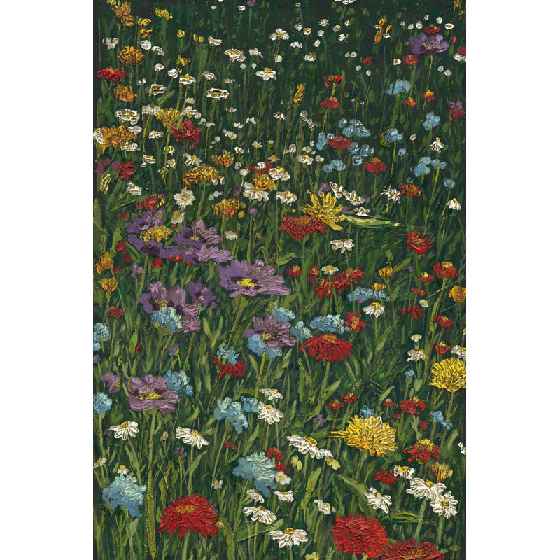 " Bright Wildflower Field II " by Megan Meagher Painting Print, 36" H x 24" W x 1.25" D