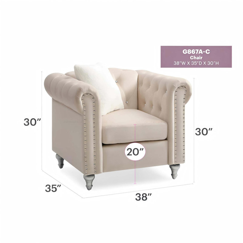 Élégant fauteuil à une place, Beige