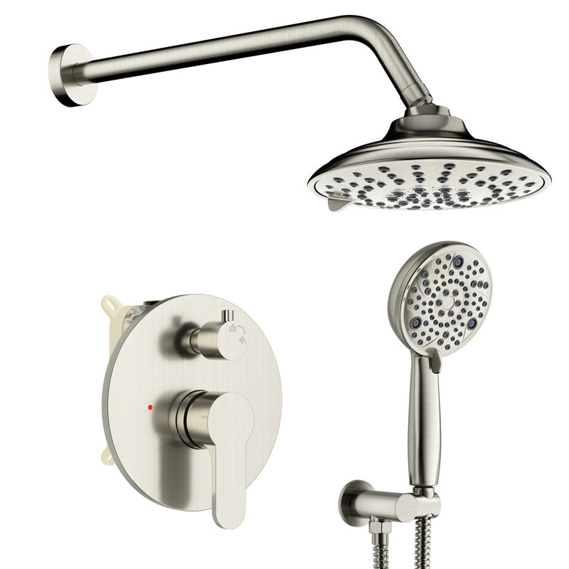 8-inch Dual-function Circular Satin-finish Abs Kit, Brushed Nickel