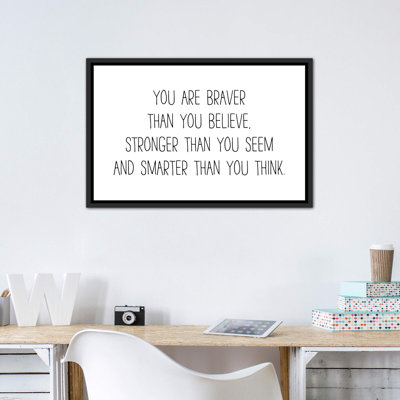 «You Are Braver Than You Believe», reproduction d'art textuel