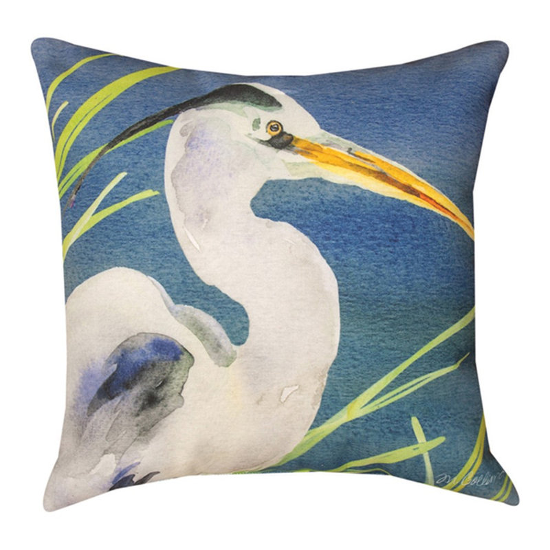 Coussin Blue Heron 18 po x 18 po
