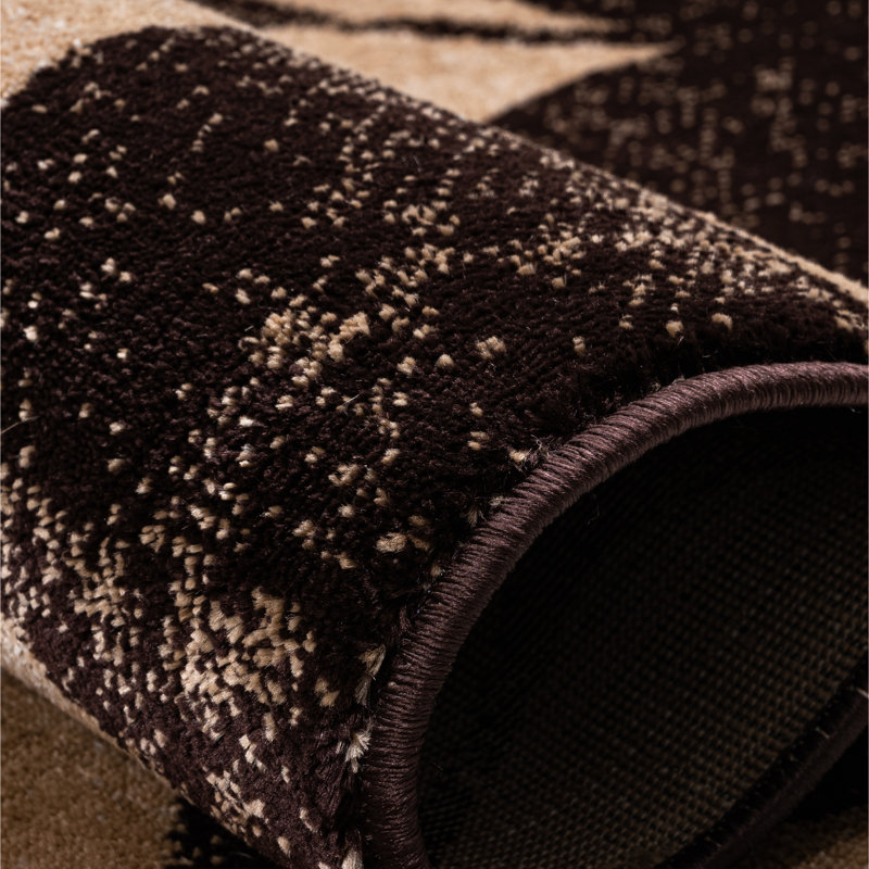Abstract Area Rug, Brown, Rectangle 120 x 170 cm