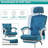 Home Game Chairs With Footrest, High-Back Mesh Rolling Swivel Reclining Chairs With Wheels, Comfortable Headrest, Lumbar Support, Comfy Arms For Home, Game Chairs, Student, Blue